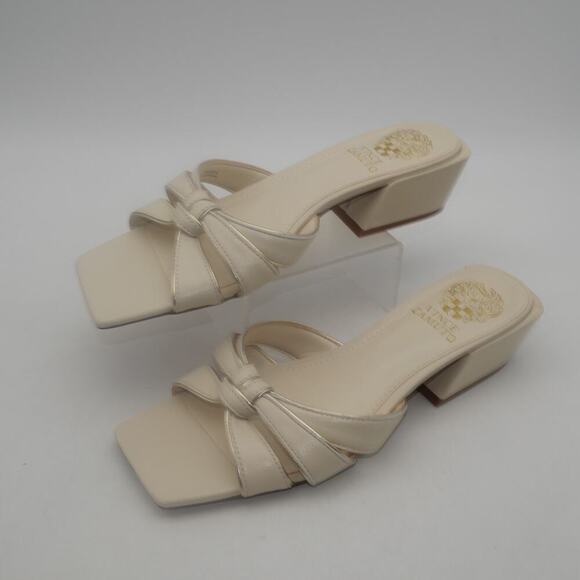 NEW Vince Camuto Women's 7 Selaries Block Heel Sandals Cream Warm Vanilla no Box - Picture 3 of 9
